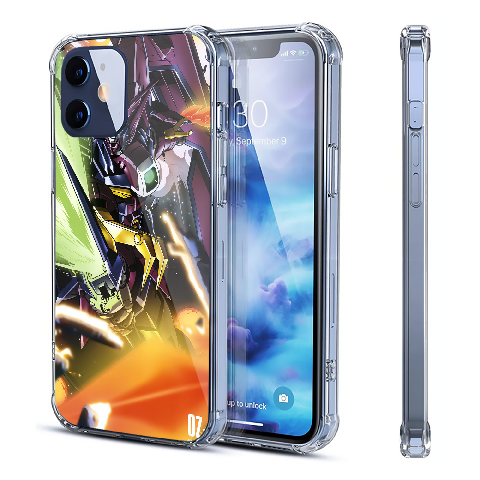 （画像用） 機動戦士ガンダム Mobile Suit Gundam 【iPhone 12シリーズ対応】透明スマホケース（クリアソフトケース）
